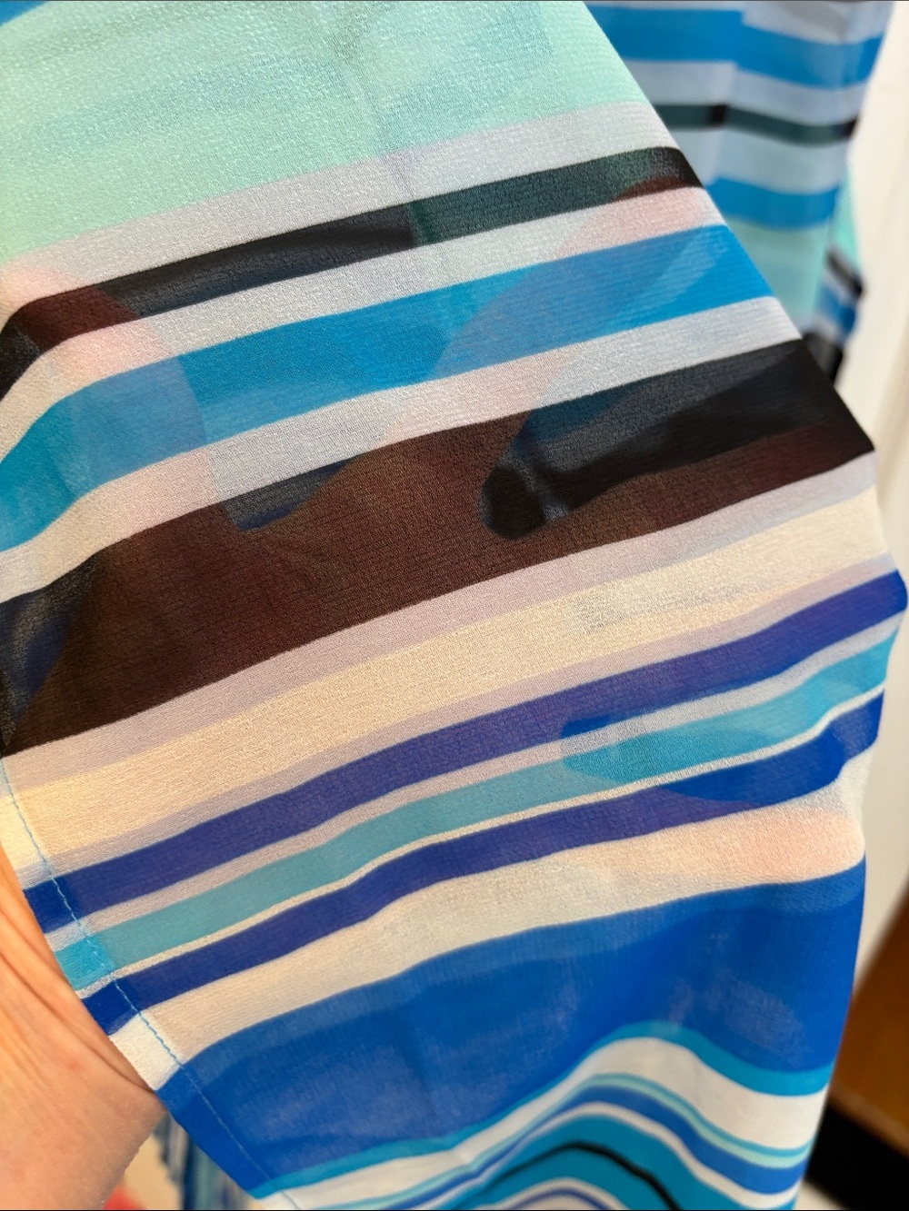 NWT Calvin Klein Blue Black White Striped Swim Coverup - Picture 4 of 8